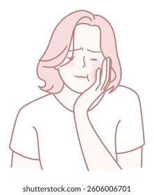 An Emotional Character Illustration Showing Thoughtful Expression, Evoking Deep Feelings