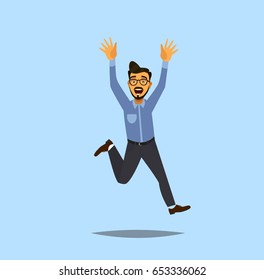 Emotional character. Character for your project. Vector illustration in flat style.