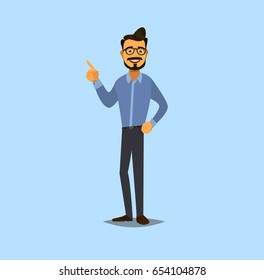 Emotional character. Character for your project. Vector illustration in flat style.