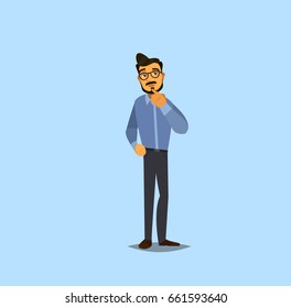 Emotional character. Character for your project. Vector illustration in flat style.