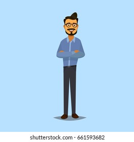 Emotional character. Character for your project. Vector illustration in flat style.