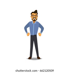 Emotional character. Character for your project. Vector illustration in flat style.