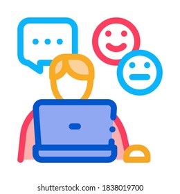 vector de icono de comunicación de chat emocional. signo de comunicación de chat emocional. ilustración de símbolo de color