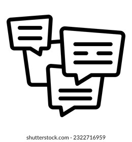 Emotionaler Chat-Symbol-Umriss-Vektorgrafik. Soziale Überprüfung. Online-Hilfe