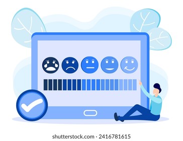 Emotional concept flat vector illustration. Psychological feelings and variations in mental thought patterns from sad to happy. The ability to influence and express expression.