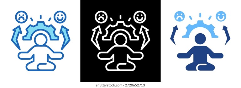 Icono de control emocional Ilustración vectorial triplestyle
