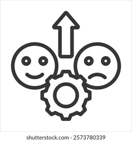 Emotional Control Outline Icon Vector Illustration