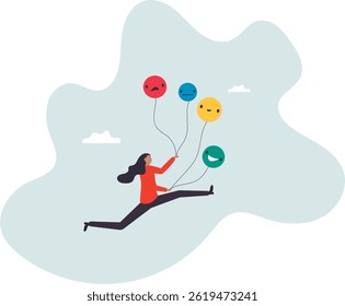 Emotional control and self regulation, stressed management or mental health awareness, feeling and expression.character for design.