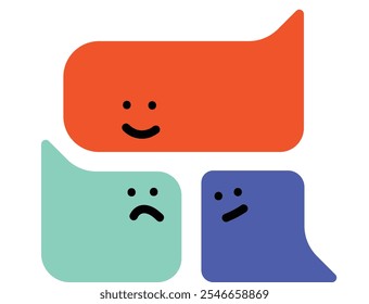 Emotional conversation among people illustration