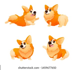 Emotional Cute Corgi Dog Different Emotions Stock Vector (Royalty Free ...