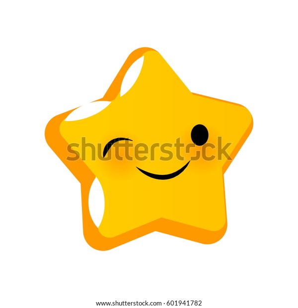 Emotional Cute Wink Faces Star Smiles Stock Vector Royalty Free 601941782