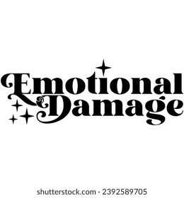 emotional damage black vector graphic design and cut file