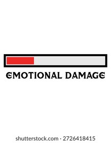 Concepto de daño emocional con barra de carga e indicador rojo