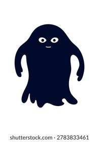emotional dark blue ghost figure representing loneliness concept art