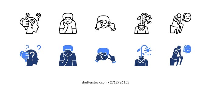 Declive emocional con dos estilos, línea e icono de duotono.
