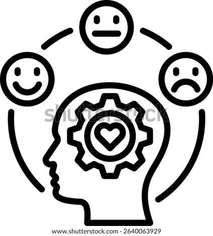 Emotional Development Icon Line Vector Illustration