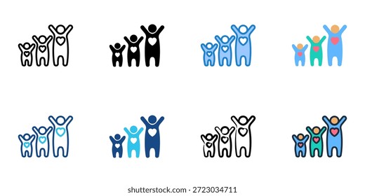 Los iconos de desarrollo emocional establecen una colección de estilo múltiple. Trazo editable 
