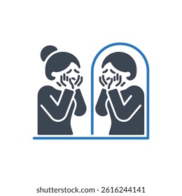 Emotional Distress Icon On White Background