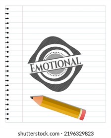 Emotional drawn in pencil. Vector Illustration. Detailed. 