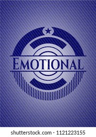 Emotional emblem with denim texture