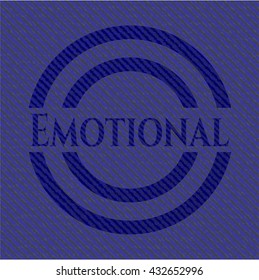 Emotional emblem with jean background