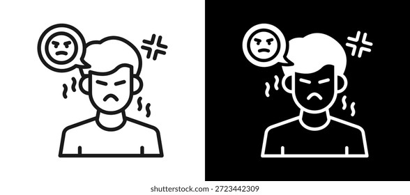 Icono de expresión emocional Ilustración vectorial whiteblack