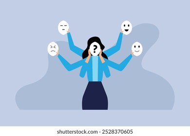 Emotional Expression and Mood Variation 2d flat vector illustration