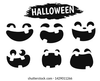 Emotional face icon showing a variety of shadows during the Halloween season.