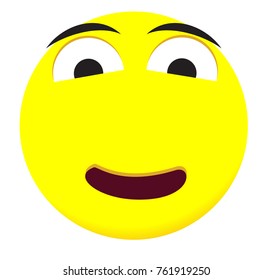 Emotional face icon with yellow color