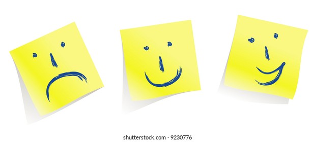 caras emocionales :-) :-( :-D memoria páginas amarillas / vector Hacer humor!