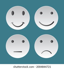 Emotional feedback with emoticons icon. vector illustration 