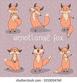 emotional fox vector