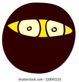 Emotional funny smiley. Done in comic doodle style.