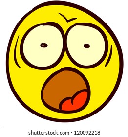 Emotional funny smiley. Done in comic doodle style.