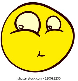 Emotional funny smiley. Done in comic doodle style.
