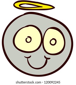 Emotional funny smiley. Done in comic doodle style.