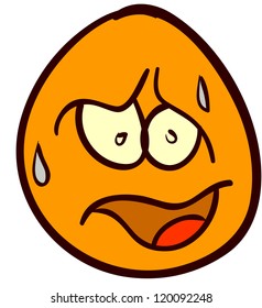 Emotional funny smiley. Done in comic doodle style.