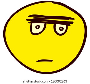 Emotional funny smiley. Done in comic doodle style.