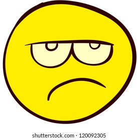 Emotional funny smiley. Done in comic doodle style.