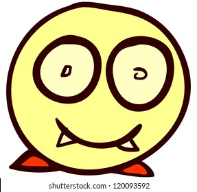 Emotional funny smiley. Done in comic doodle style.