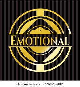 Emotional golden badge. Vector Illustration. Detailed.