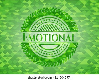 Emotional green mosaic emblem