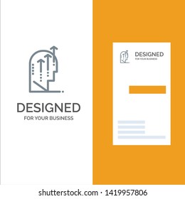 Emotional, Growth, Human, Intelligence, Mind Grey Logo Design and Business Card Template