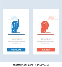 Emotional, Growth, Human, Intelligence, Mind  Blue and Red Download and Buy Now web Widget Card Template