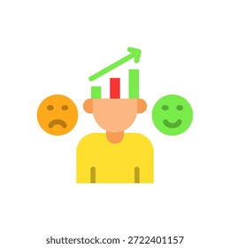 Icono de crecimiento emocional Ilustración vectorial plana