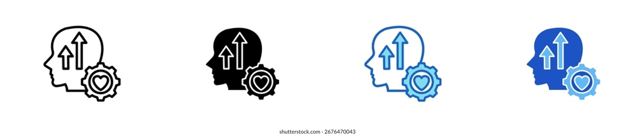 Conjunto de ícones de crescimento emocional Coleção de estilos múltiplos
