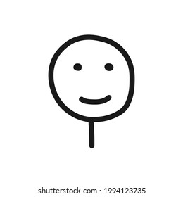 Emotional hand  drawn sticker  Smiling internet meme isolated white background  Doodle style  Vector illustration
