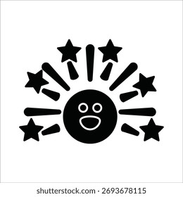 emotional happiness icons. simple solid vector illustration