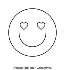 Emotional happiness vector icon. Line sign for mobile concept and web design. Symbol, logo illustration. Vector graphics