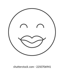 Emotional happiness vector icon. Line sign for mobile concept and web design. Symbol, logo illustration. Vector graphics